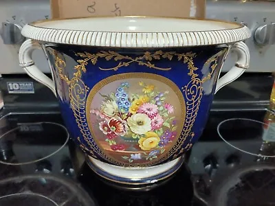 Antique German Royal Bonn Floral Vase Jardiniere Franz Anton Mehlem  C.1885 • $149.95