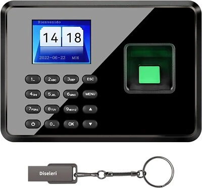 £65 • Buy Employee Time Punch Clocking In Machine, Fingerprint Attendance, 2.4 TFT Screen