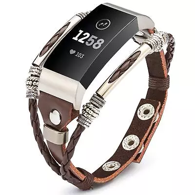 $21.99 • Buy  Replacement DIY Leather Wristband Band Strap Bracelet For Fitbit Charge 2