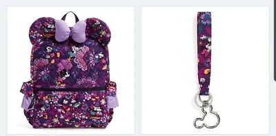 Vera Bradley Minnie Mouse Backpack Sweet Floral Mickey FREE Matching Keychain • $99.99