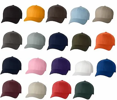 $9.95 • Buy FLEXFIT Structured Twill Hat FITTED Size S/M L/XL 2XL Sport Baseball Cap 6277