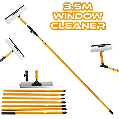 £14.99 • Buy Large Telescopic Window Cleaner Extendable Cleaning Brush Wash Head Squeegee