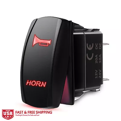 7-PIN Momentary Laser Rocker Switch Red Horn Light Toggle Switch 12V SUV Car Van • $8.09