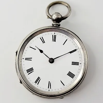 Silver Hallmarked Swiss Victorian Mechanical Pocket Watch Vintage Fob • £40