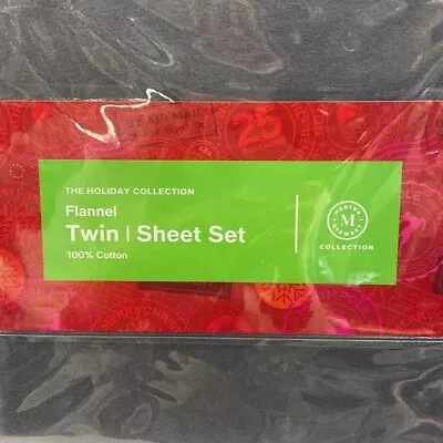 Martha Stewart Holiday Collection Cotton Flannel Twin Sheet Set • $30