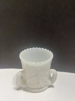 Vtg Westmoreland Milk Glass Toothpick Holder 3 Swan Neck CatTail Design 2.5” • $18.75