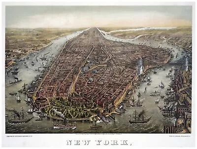 8924.New York.Manhattan At The Turn Of The Century.POSTER.decor Home Office Art • $20