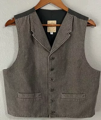 Vintage Wah Maker Frontier Clothing Vest Men’s Striped Western Cowboy Old West • $39.99