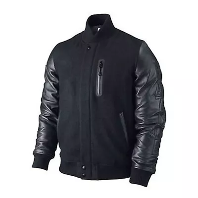 Michael Jordan Kobe Destroyer Creed Wool Jacket | XXIV Leather Sleeves Jacket • $92.98