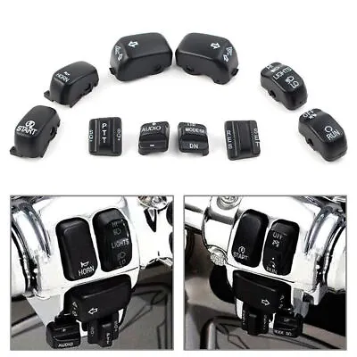 $18.02 • Buy Hand Control Switch Cover Housing Button Cap Set Fit Harley Touring 96-13 Black