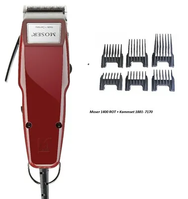 Moser Hair Trimmer Prof. Edition 1400 Red / 0 1/32-0 1/8in With 5 Raststellen+ • $94.14