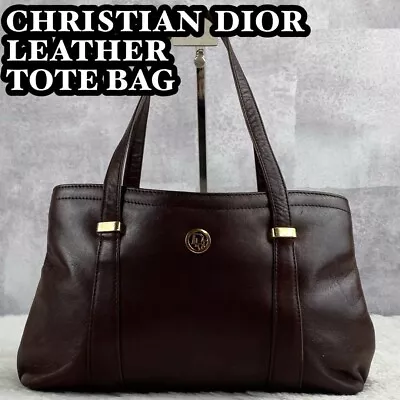 Vintage Christian Dior Leather Handbag Shoulder Bag Brown • $215.65