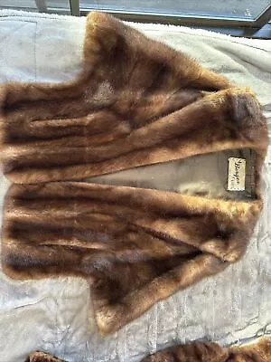 Vintage J. Berger Furs Santa Rosa CA Luxurious Mink Fur Stole Shawl Wrap • $48