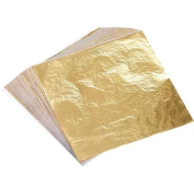 Gold Leaf 100 Sheets Genuine For Arts Gilding Crafting Pure Leaves • $8.77