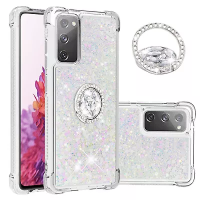 For Various Phone Quicksand +Ring Holder Liquid Glitter Case Cover Shockproof • $4.99