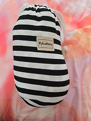 Large Baby Wrap/Sling Black And White Stripes In Cotton Bag • £10