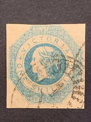 🏴‍☠️1854 Victoria Australia 1/-  Imperf Octagonal Stamp  Used • $39.99