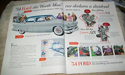 1954 Ford Customline Large-mag Centerfold Car Ad -Huge! • $7.95