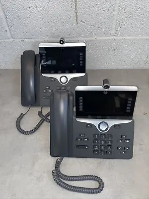 Lot Of 2 - Cisco CP-8845 VoIP Desktop Video Business UC Phone With Headset/Stand • $19.99