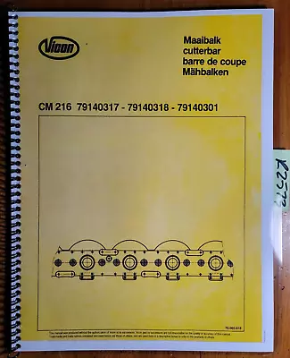$15.99 • Buy Vicon CM216 Disc Mower Cutterbar 79140317 79140318 79140301 Oper & Parts Manual
