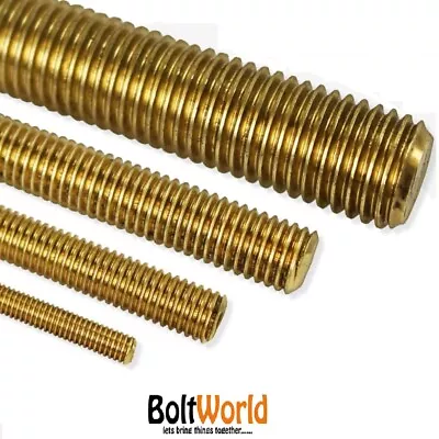 £17.62 • Buy 1 Meter Solid Brass Threaded Rod Bar Studding Allthread M4 M5 M6 M8 M10 M12 