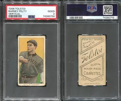 T206 Barney Pelty Vertical ~~ PSA 2 ~~ Tolstoi Back *tough Combo!* Jewish Star • $299.99