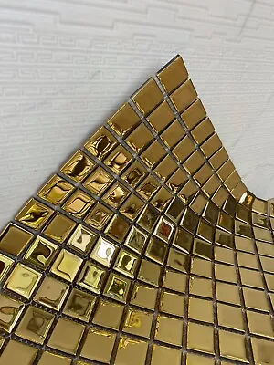 Mirrored Gold Glass Mosaic Tile-300*300*8mm & 4mm-11sheets-1m2 • £154