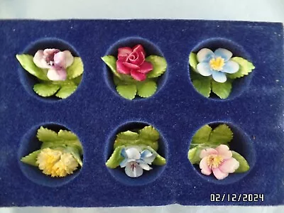 Vintage Royal Adderley Floral PLACE CARD HOLDERS Bone China Hand Painted England • $24.99