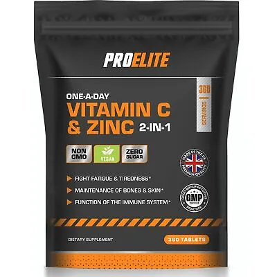 Vitamin C + Zinc Vegan Tablets High Strength Immune System Flu Health Support • £6.99