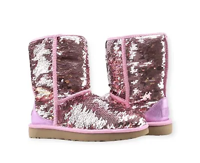 UGG Boots Women’s Classic Short Sequin Pink - Size 7 US • $159.99