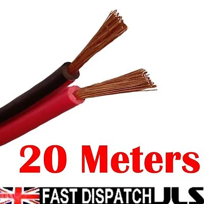 20M Red/Black Speaker Cable Wire Car Home Stereo Meter 14/0.2mm  Audio Figure 8  • £8.45