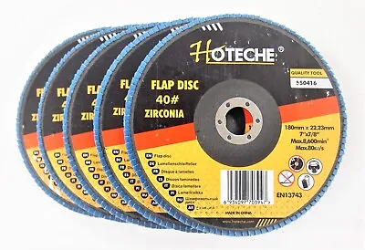 Lot Of (5) Premium Zirconia Flap Disc Grinding Wheel 7 X7/8  40 Grit • $24.99