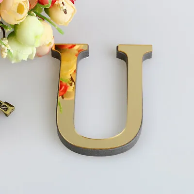 U Letters DIY 3D Mirror Acrylic Wall Sticker Decals Home Decor Wall Art Mural • $0.09