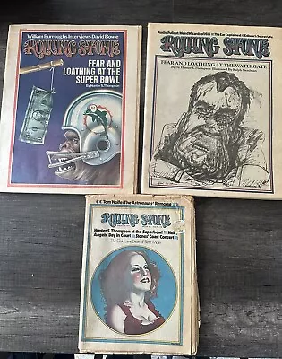 Lot Of 3 Vtg Hunter S. Thompson Rolling Stone Magazines William Burroughs 70's • $49.99