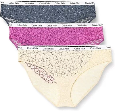 Calvin Klein Women's Briefs Bikini Style Underwear Floral Stretch Lace XXL • £26.99