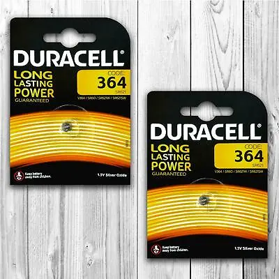 2x Duracell 364 SR621SW AG1 SR60 Silver Oxide Watch Battery Mercury Free • £4.79