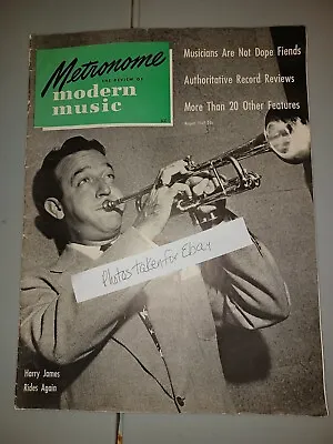 Metronome Magazine Aug 1947 Harry James Charlie Parker Duke Ellington Machito • $19.99