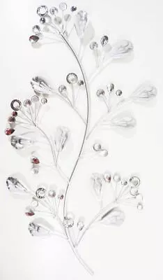 New - Contemporary Metal Wall Art Decor - Shimmering Jewel Tree Stem • £49.99