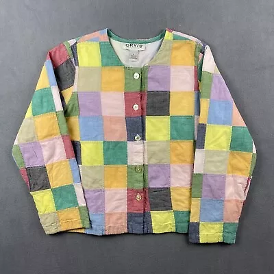 Vintage Orvis Patchwork Jacket Women’s 14 Colorful Madras • $40