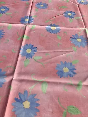 Tablecloth Square 52 X 52 Vintage Pink Spring Summer Flowers Colorful Floral • $16.99