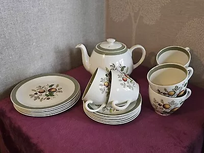 Vintage Alfred Meakin 'Hereford' Tea Set - Teapot 5x Plates 6x Cups & Saucers • £19.99