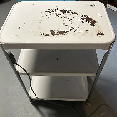 $80 • Buy Vintage COSCO CART Utility MCM 3 Tier With Plug Ins White Comes With SomePatina