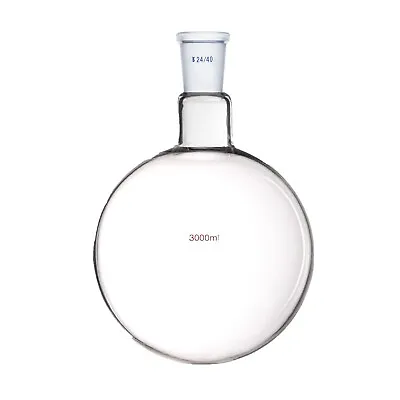 3000ml 24/40 Round Bottom Glass Flask One Neck 3 Litre Lab Boiling Bottle • $79.99