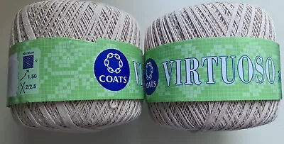 2x 50g Virtuoso Coats Crochet Cotton Yarn Col 504 265m Beige Colour • £7