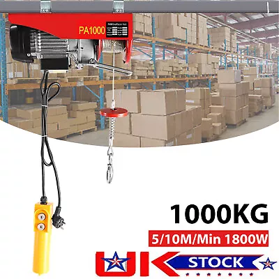 Winches Electric Hoist 1000Kg 220v Gantry Crane Lifting For Workshop Garage UK • £139.99