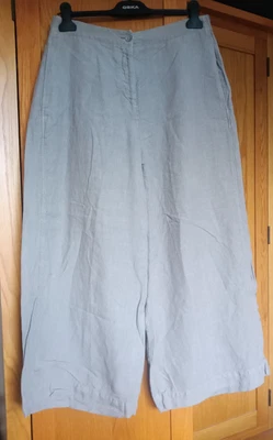 £43 • Buy OSKA Light Grey Wide Leg Linen Trousers - Size 3