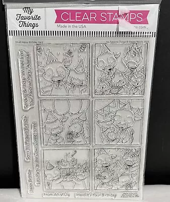 My Favorite Things HAPPY BIRTHDAY HERD Farm Animals Cow Pig 6x8 Rubber Stamps • $24.98