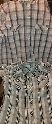 Men’s Casual Western Button Down Long Sleeve Shirts BKE-BUCKLE LOT Of (2) SZ. XL • $0.99