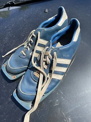 Vintage Adidas Stuba Bayer  Sz 7.5 Mens Cross Country Ski Shoe BLUE/White Rare • $39.99