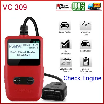 EOBD OBDII VC309 Car Scanner Code Reader Universal Engine Diagnostic Reset Tool • $15.99